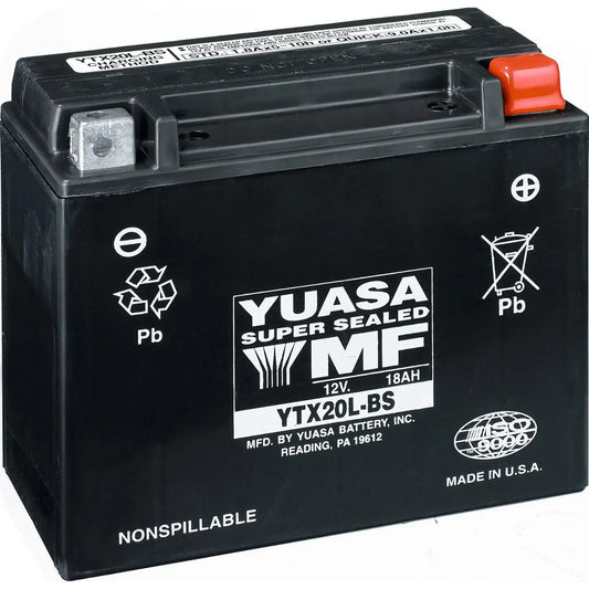 Yuasa YTX20L Factory activated maintenance free battery*